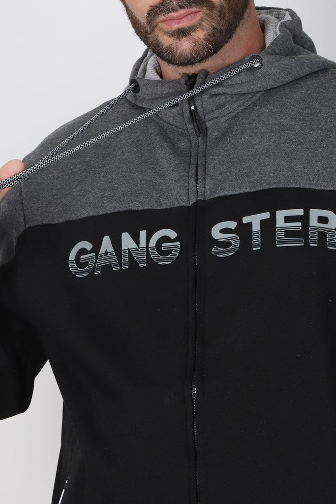 Poleron Full Zipper Finder Negro Gangster