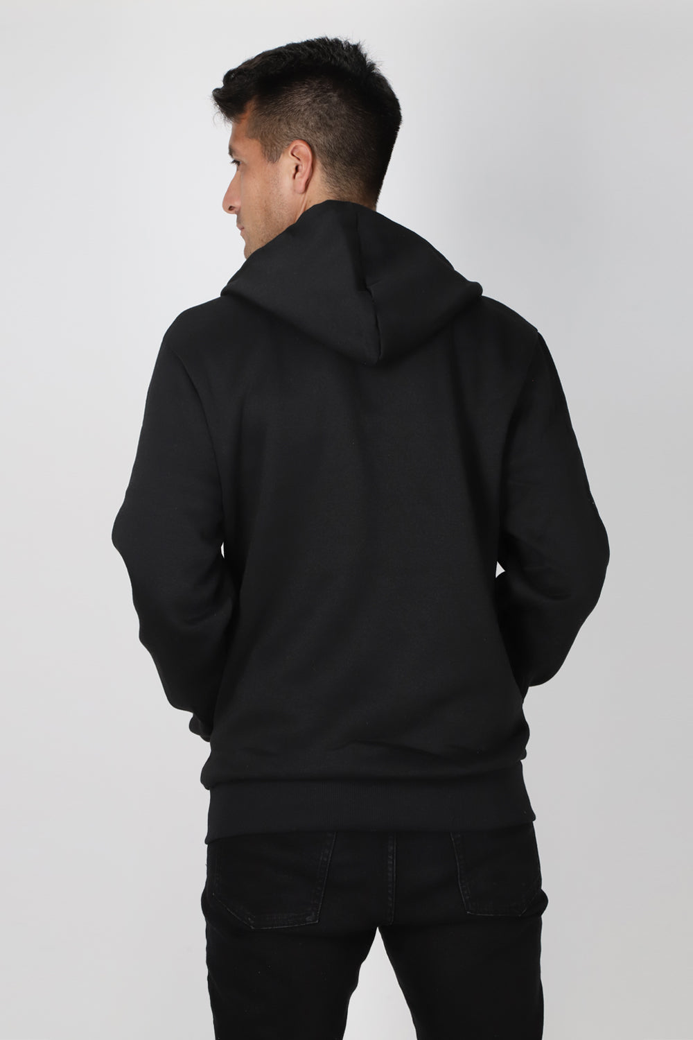 Poleron Full Zipper Cozy Negro Gangster