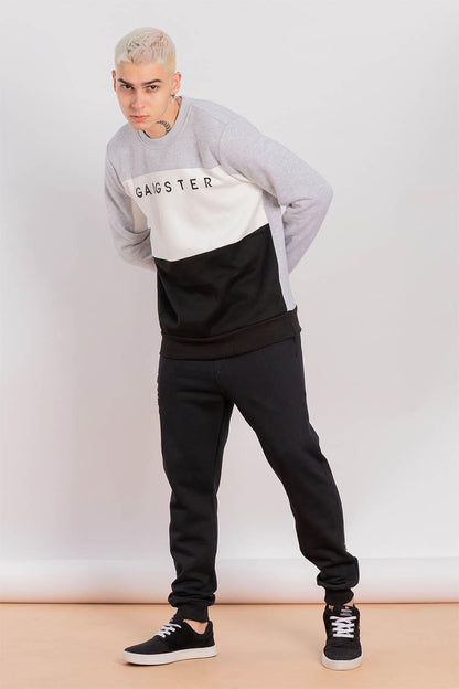 Polerón Crew Fleece Fundamental Gris Gangster - Gangster
