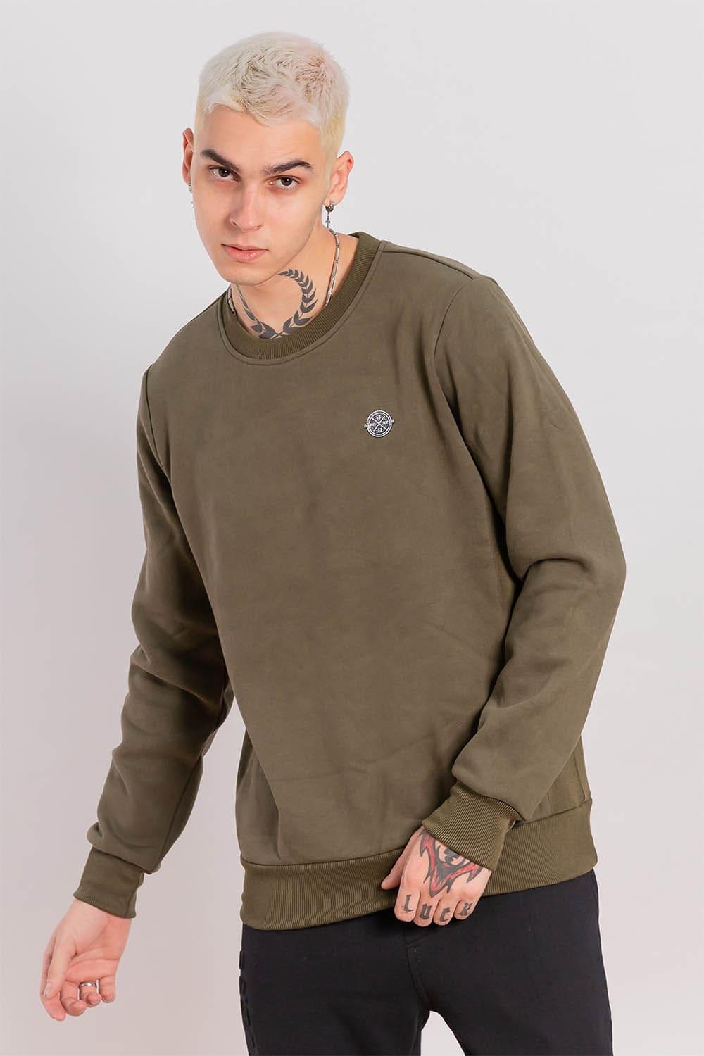 Polerón Crew Fleece Crucial Verde Gangster - Gangster