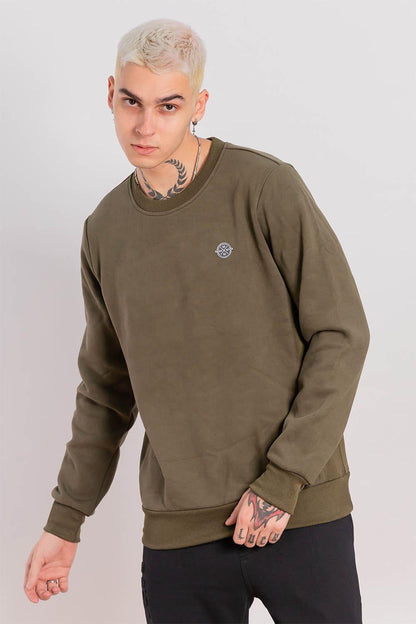 Polerón Crew Fleece Crucial Verde Gangster - Gangster