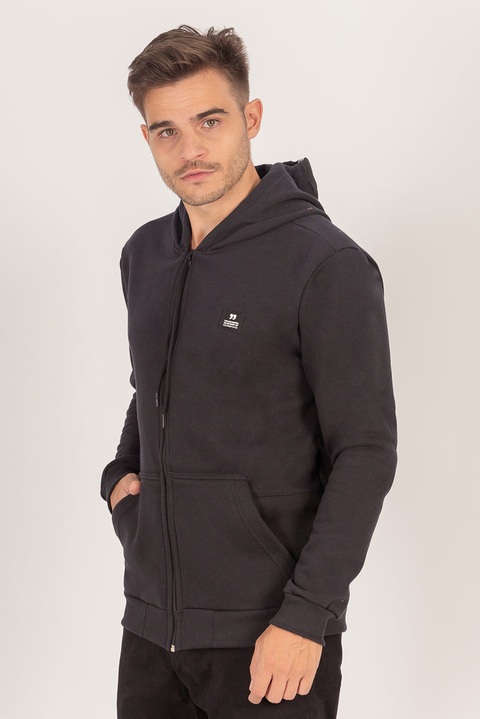 Poleron Full Zipper Fleece Titan  Negro Overcore