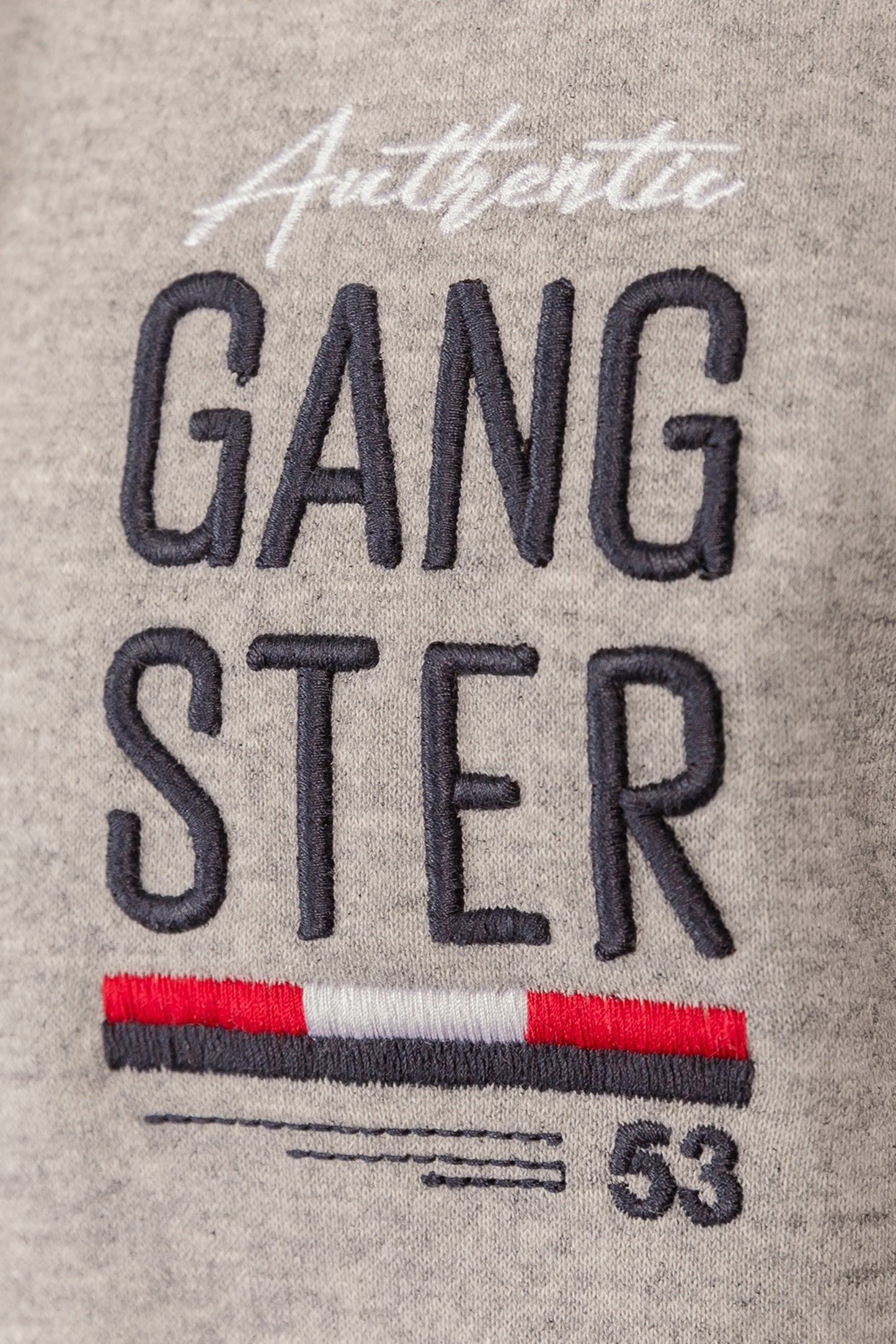 Poleron Full Zipper Fleece Border Azul Marino Gangster