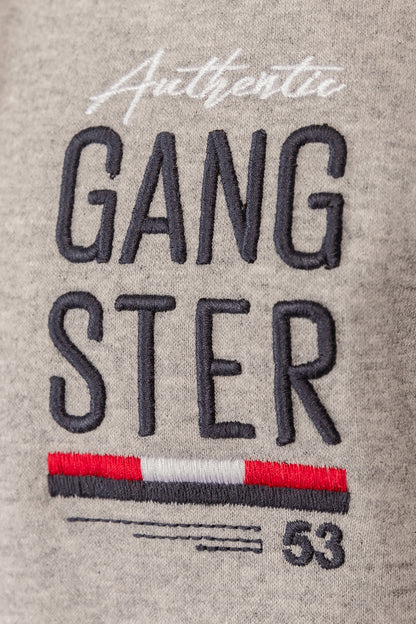 Poleron Full Zipper Fleece Border Azul Marino Gangster