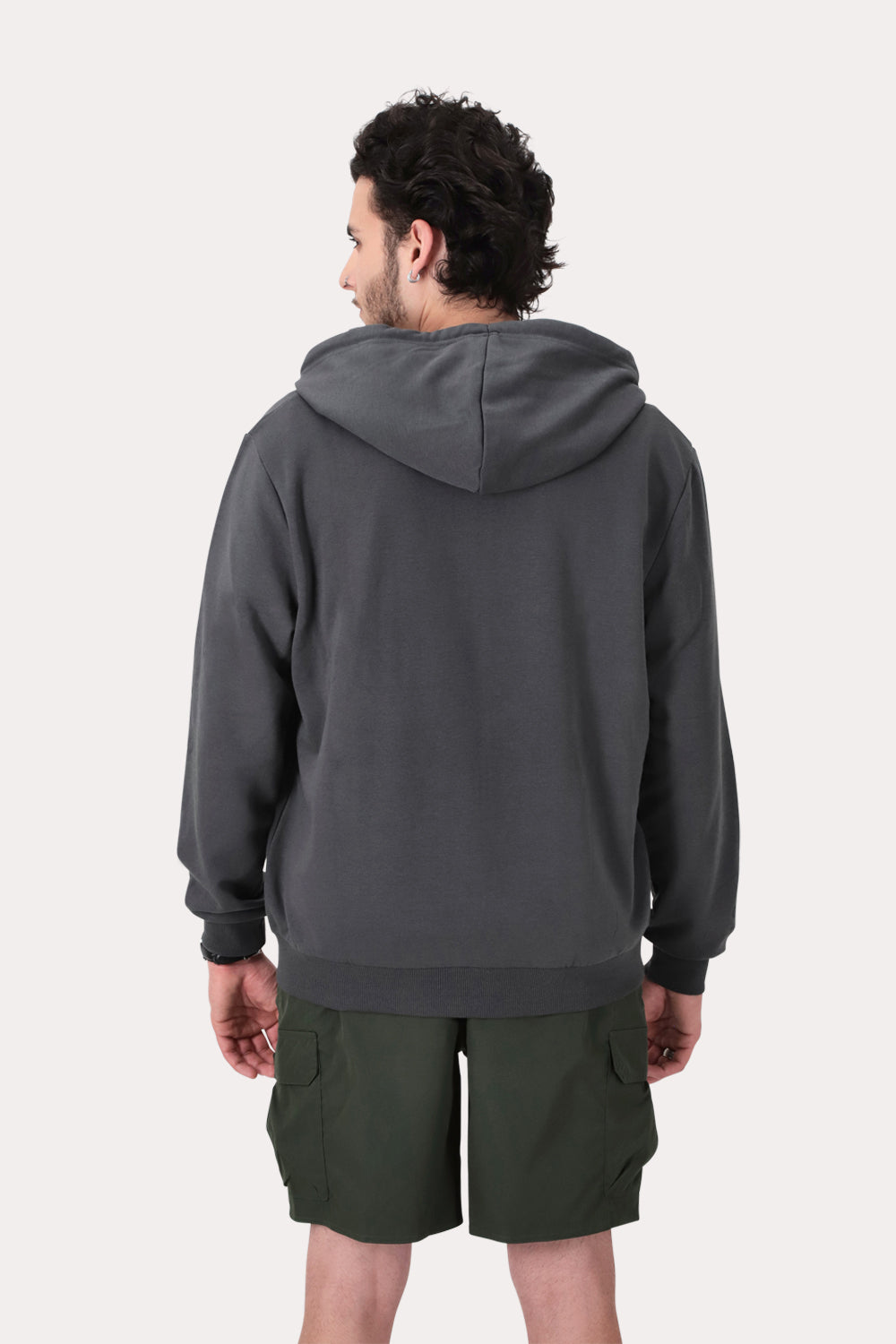 Poleron Full Zipper Fleece Loop Gris