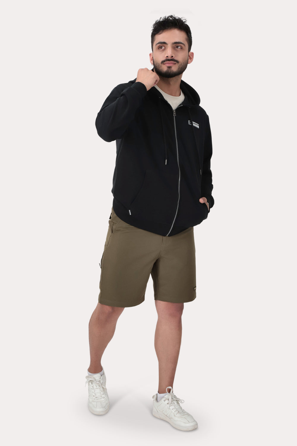 Poleron Full Zipper Fleece Logan Negro