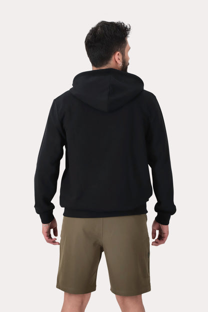 Poleron Full Zipper Fleece Logan Negro