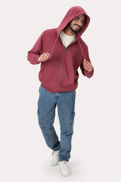 Poleron Full Zipper Fleece Addison Vino