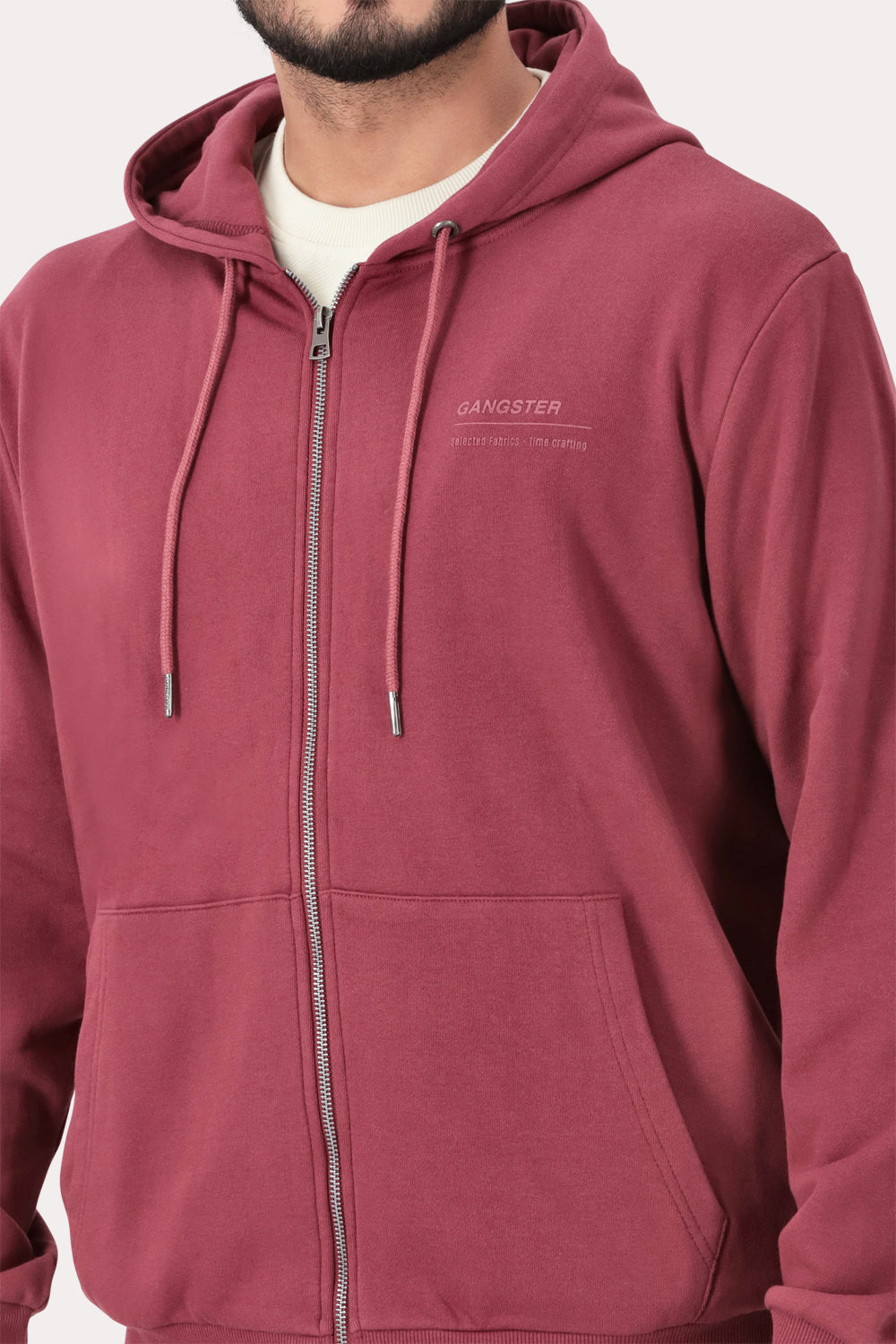 Poleron Full Zipper Fleece Addison Vino