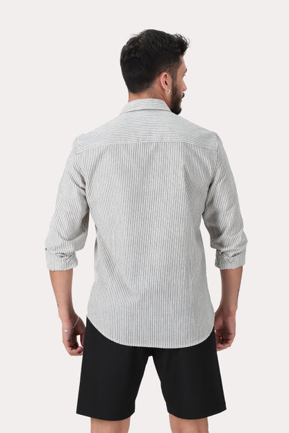 Camisa ML Fake Linho Araru Blanco Gangster