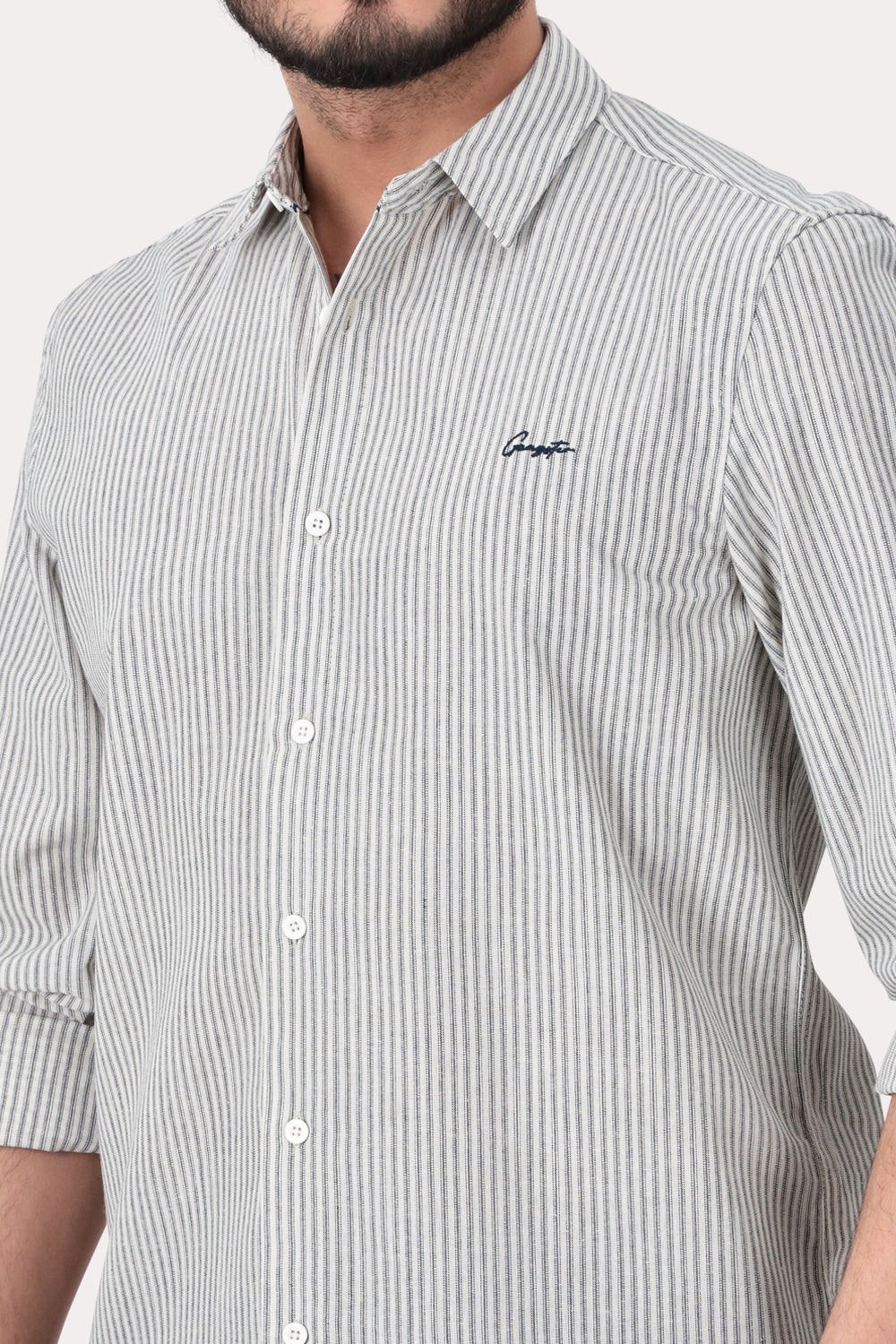 Camisa ML Fake Linho Araru Blanco Gangster