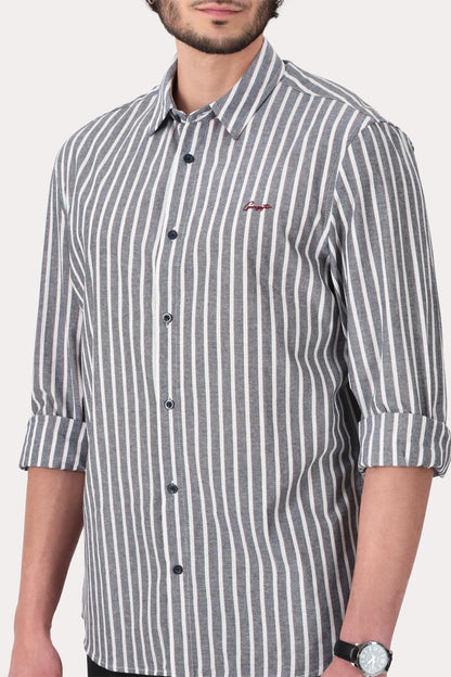 Camisa ML Fake Linho Buriti Azul Gangster