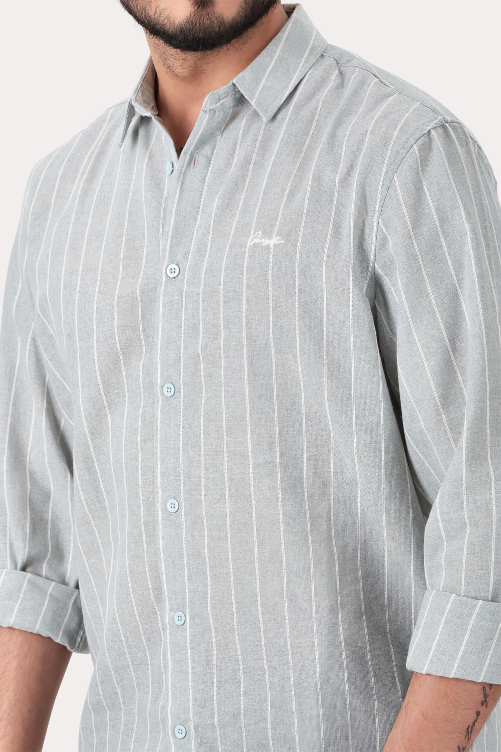 Camisa ML Fake Linho Garfield Beige