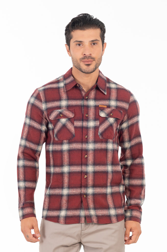 Camisa Ml Franela Redwood Rojo Gangster