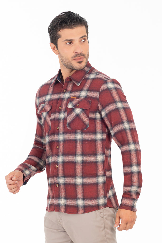 Camisa Ml Franela Redwood Rojo Gangster