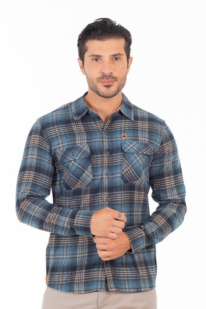 Camisa Ml Franela Northwood Azul Marino Gangster
