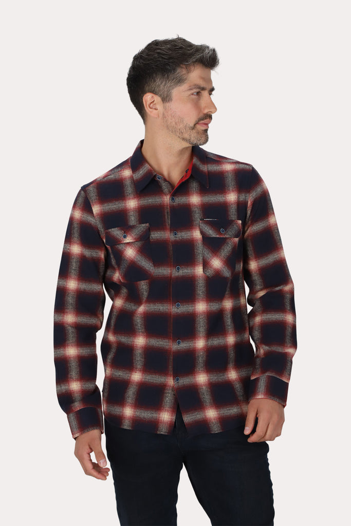 Camisa Ml Franela Braven Azul Marino Gangster