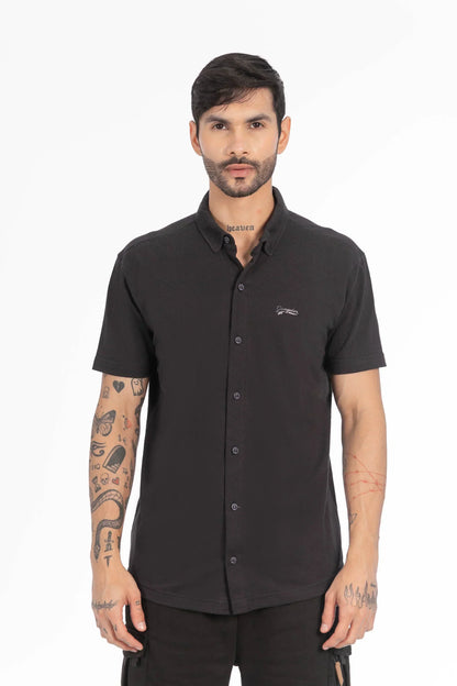 Camisa Camisa Textura Roos Azul Marino