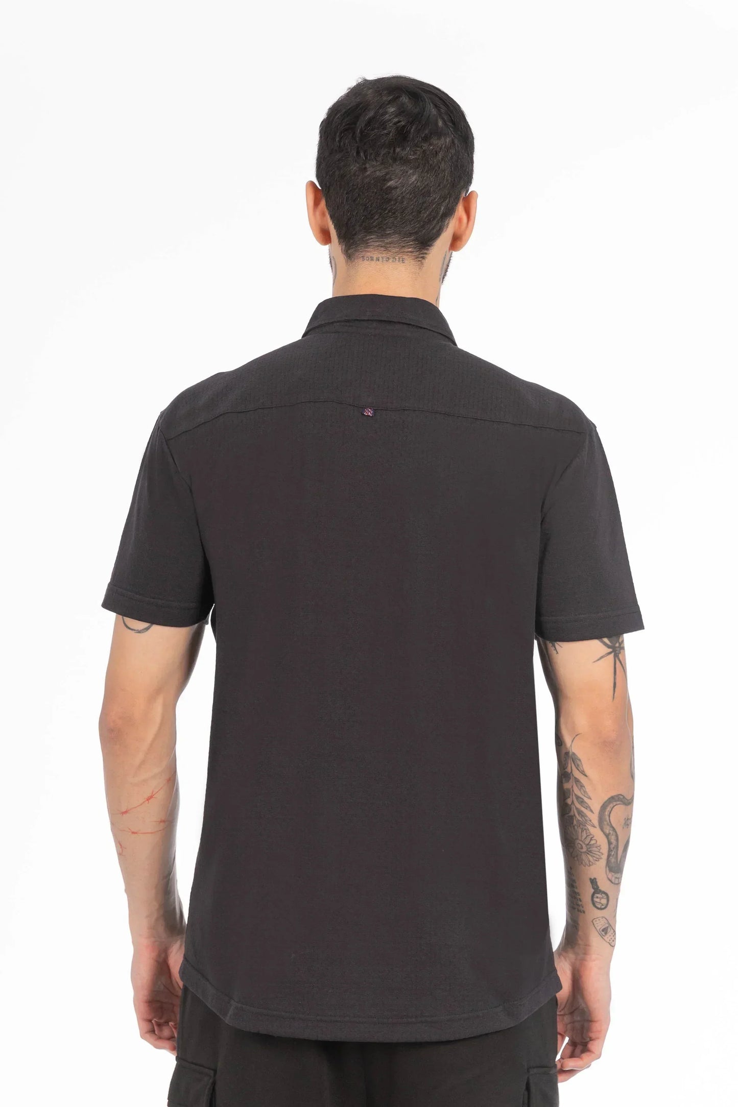 Camisa Camisa Textura Roos Azul Marino