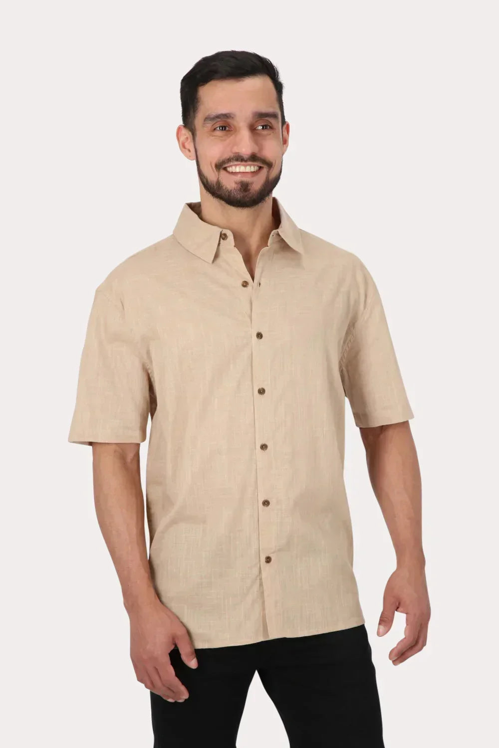 Camisa Mc Algodón Imbe Cafe Gangster