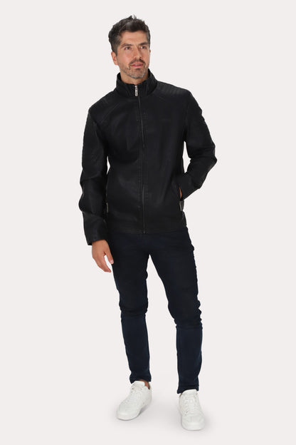 Chaqueta Pu Asphalt Negro Gangster