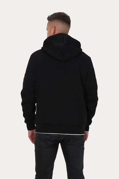 Poleron Full Zipper Jacquard Sherpa Nebula Negro Gangster
