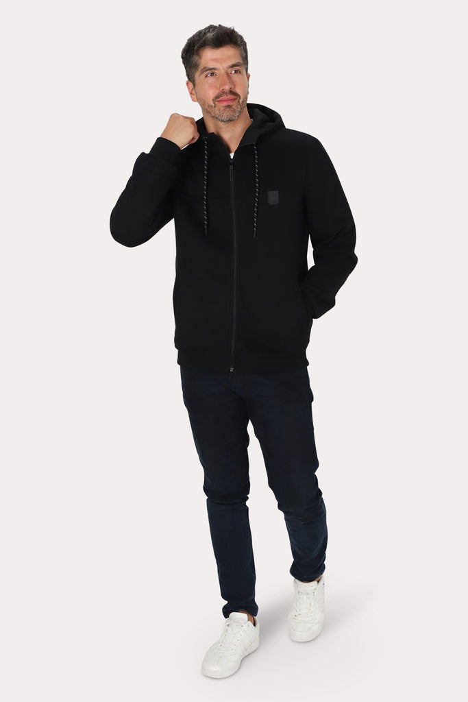 Poleron Full Zipper Fleece Beacon Negro Gangster