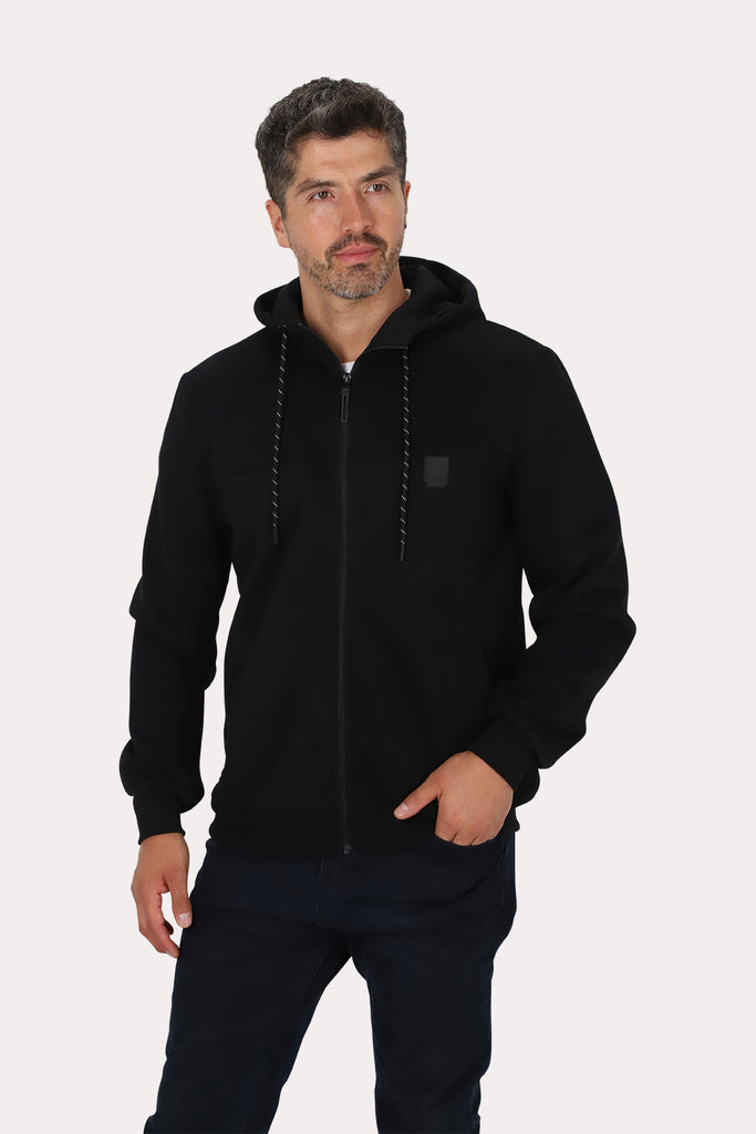 Poleron Full Zipper Fleece Beacon Negro Gangster