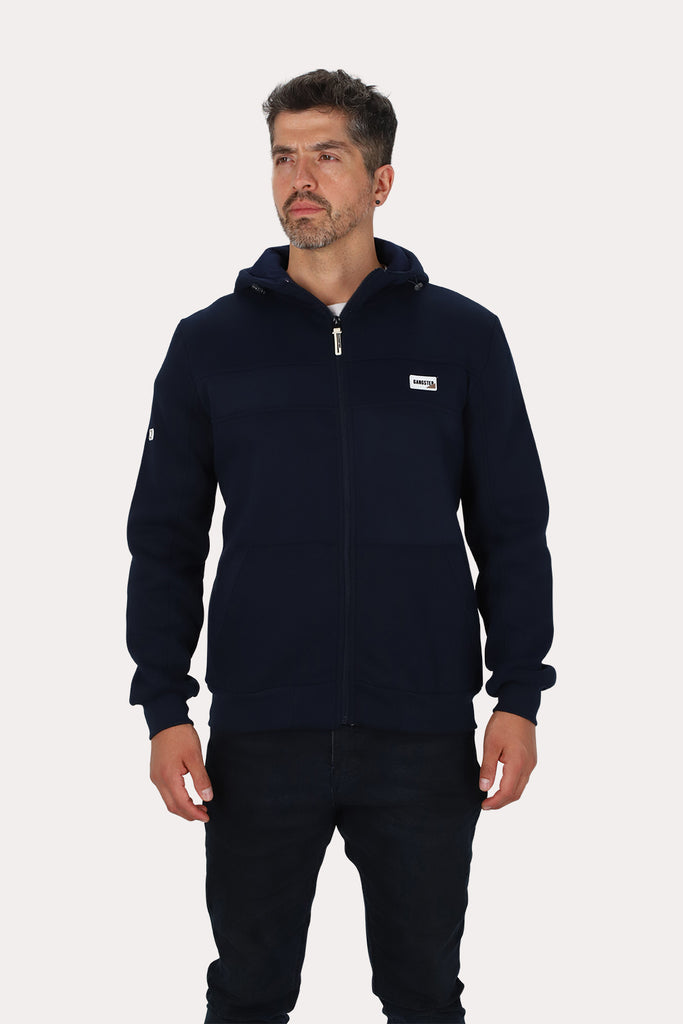 Poleron Full Zipper Fleece Streetline Azul Marino Gangster