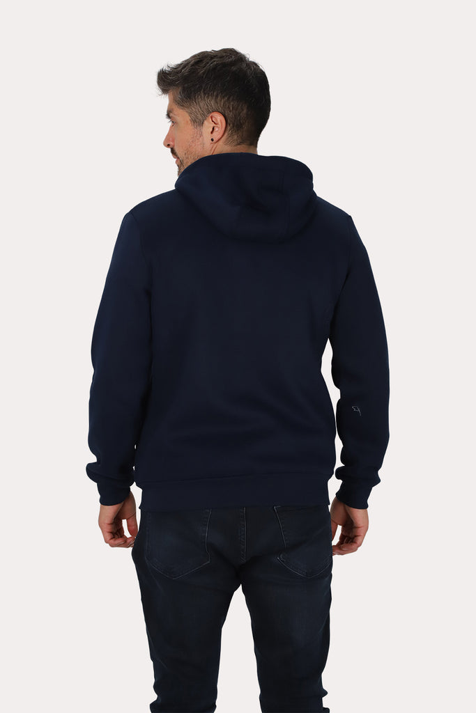 Poleron Full Zipper Fleece Streetline Azul Marino Gangster