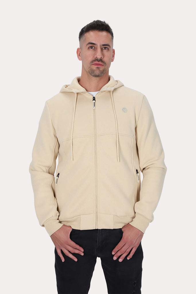 Poleron Full Zipper Fleece Daily Beige Gangster