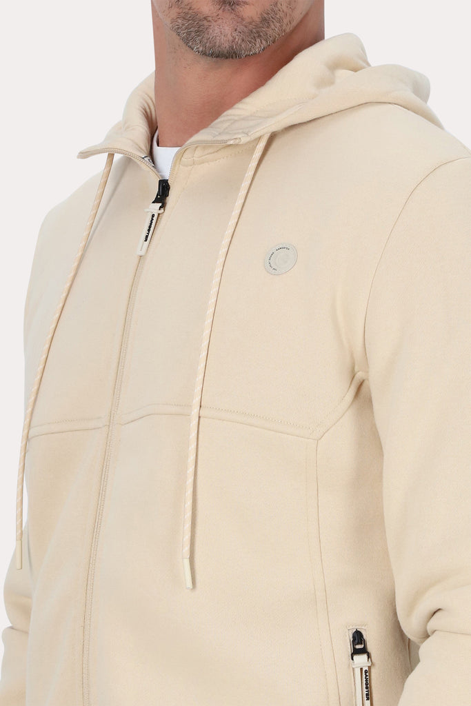 Poleron Full Zipper Fleece Daily Beige Gangster