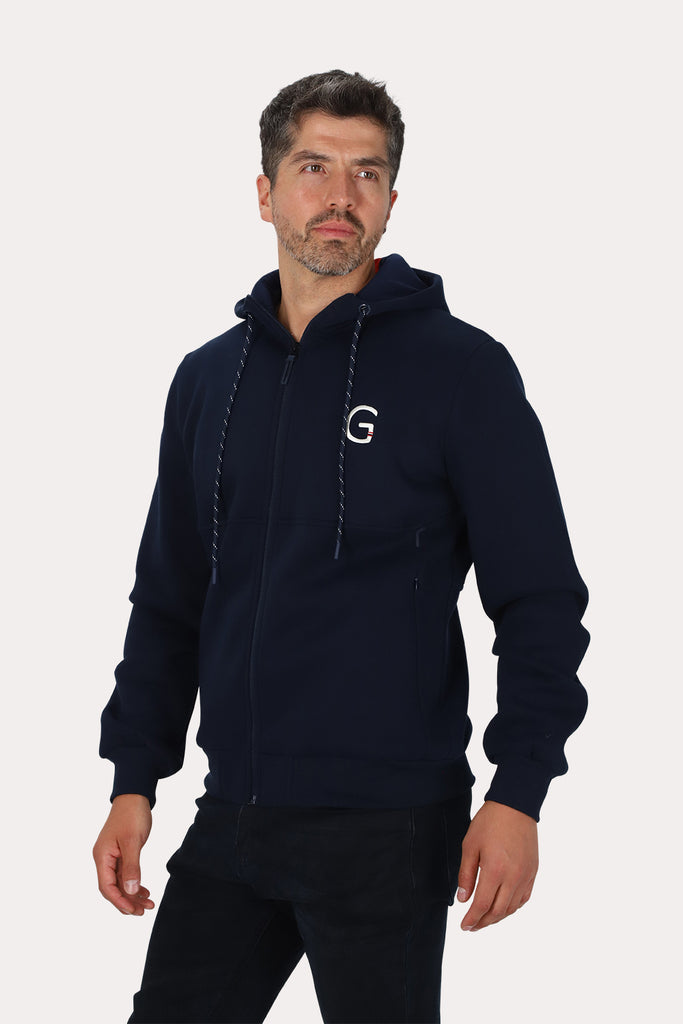 Poleron Full Zipper Fleece Outpost Azul Marino Gangster