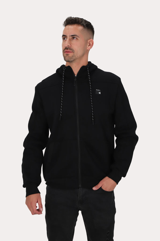 Poleron Full Zipper Fleece Block Negro Gangster