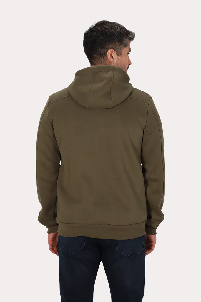 Poleron Full Zipper Fleece Block Verde Gangster