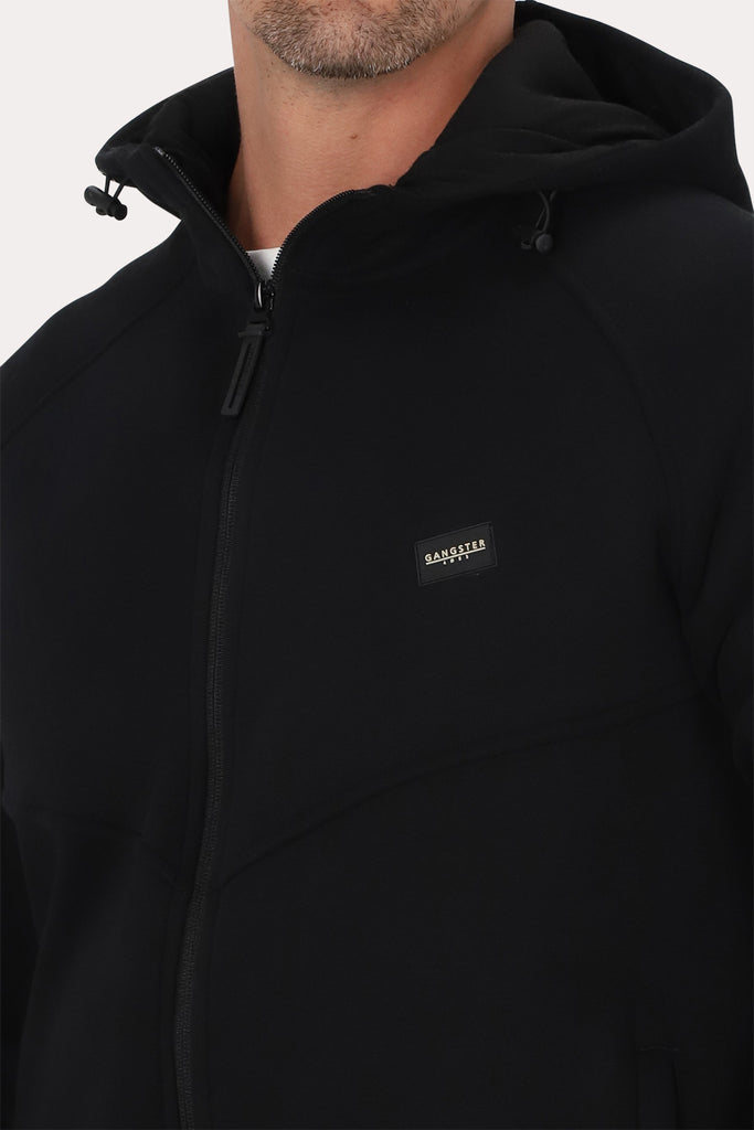 Poleron Full Zipper Fleece Route Negro Gangster