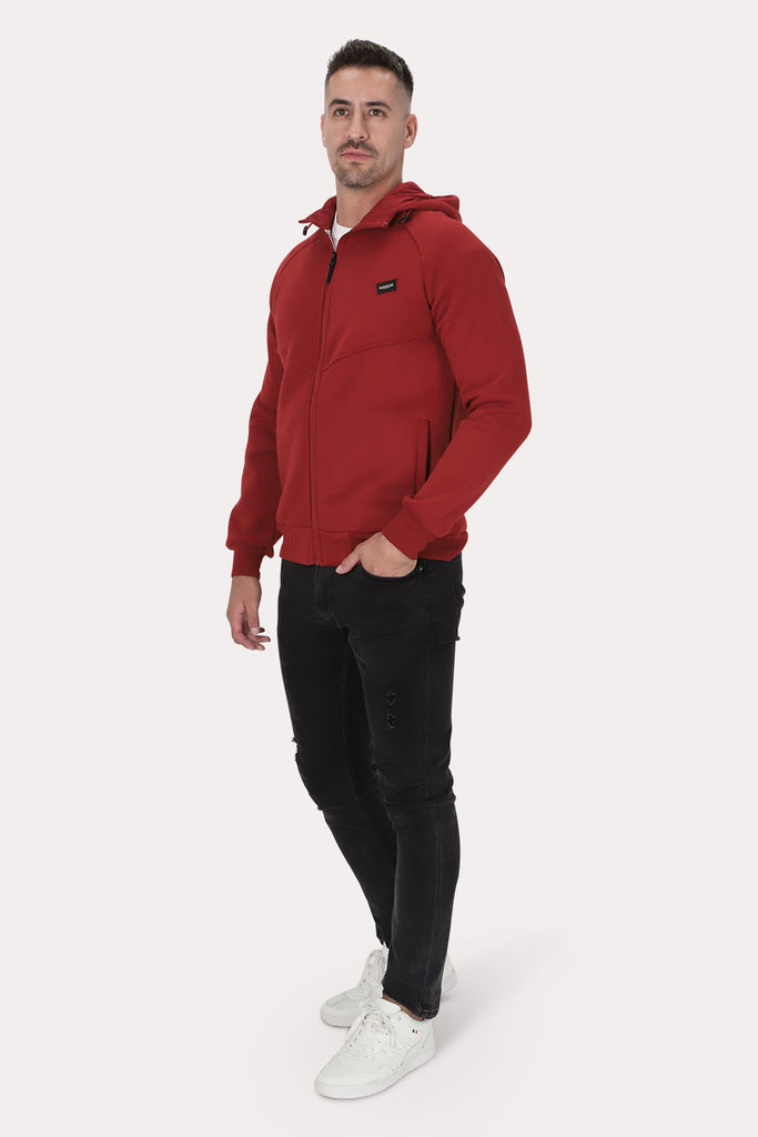 Poleron Full Zipper Fleece Route Rojo Gangster