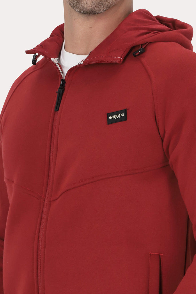 Poleron Full Zipper Fleece Route Rojo Gangster