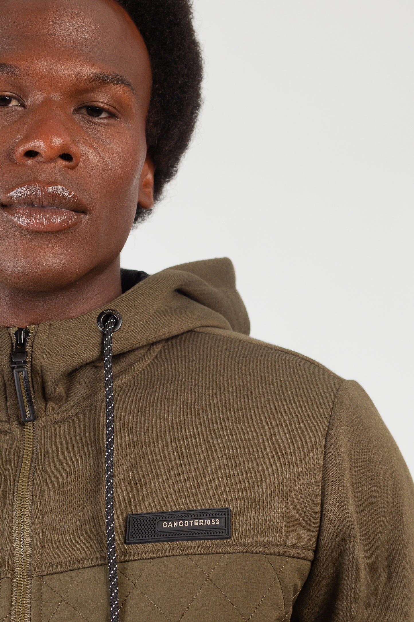 Chaqueta Hibridas Patchwork Verde Oliva Oscuro Gangster