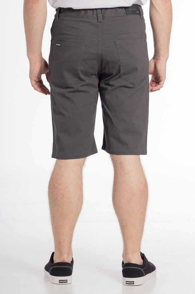 Short Canvas Bermudas Knee Gris Gangster