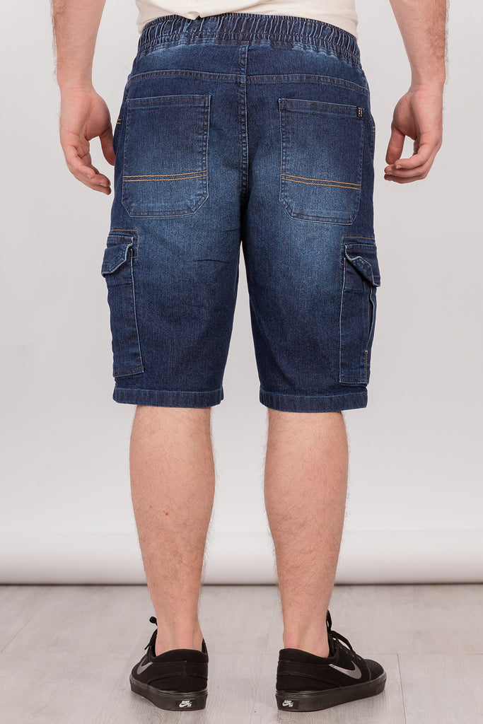 Short Bermuda Denim Cargo Loose Azul Overcore