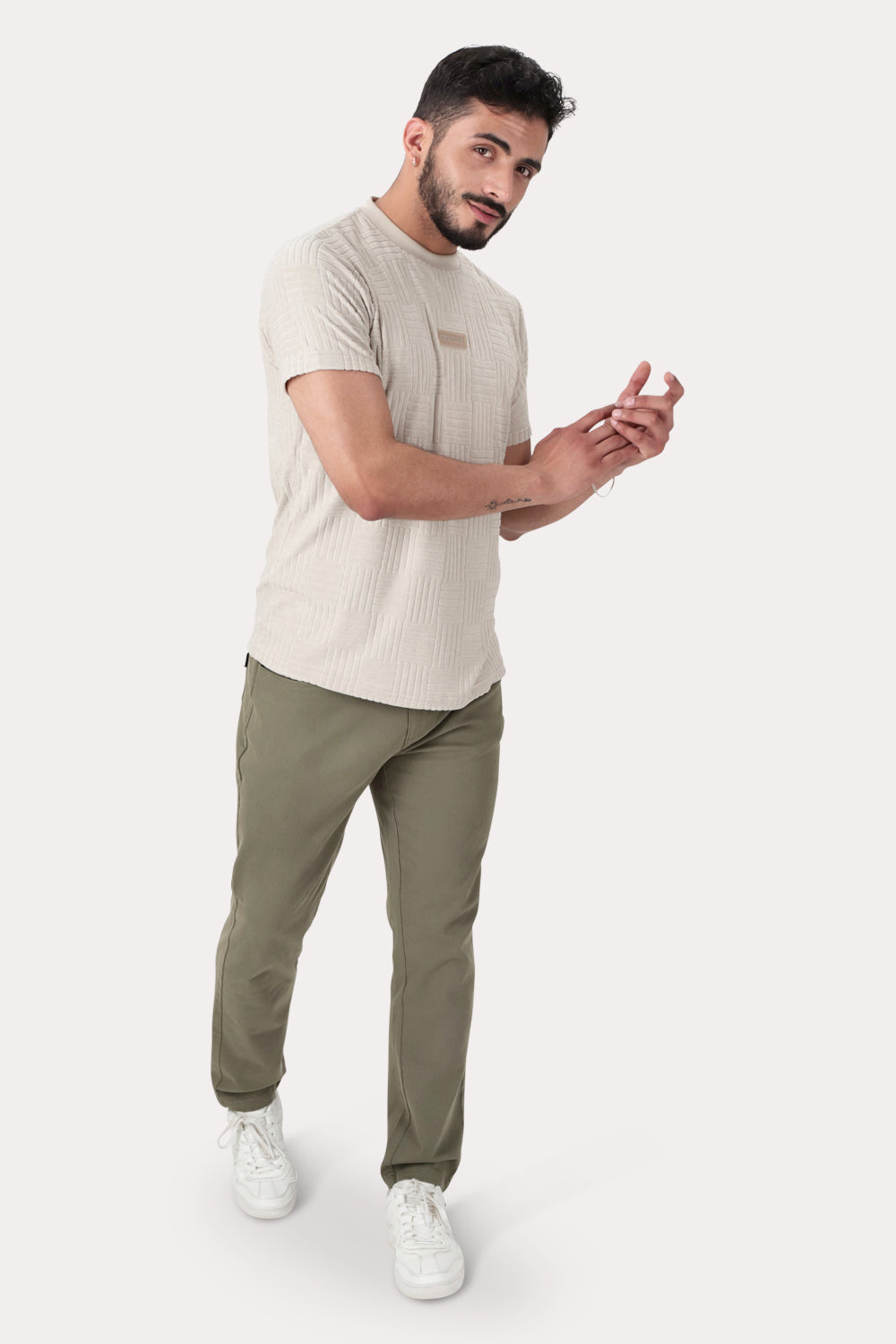 Plus Pantalon Canvas Liso Keele Verde Militar