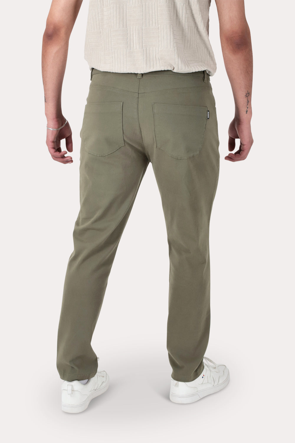 Plus Pantalon Canvas Liso Keele Verde Militar