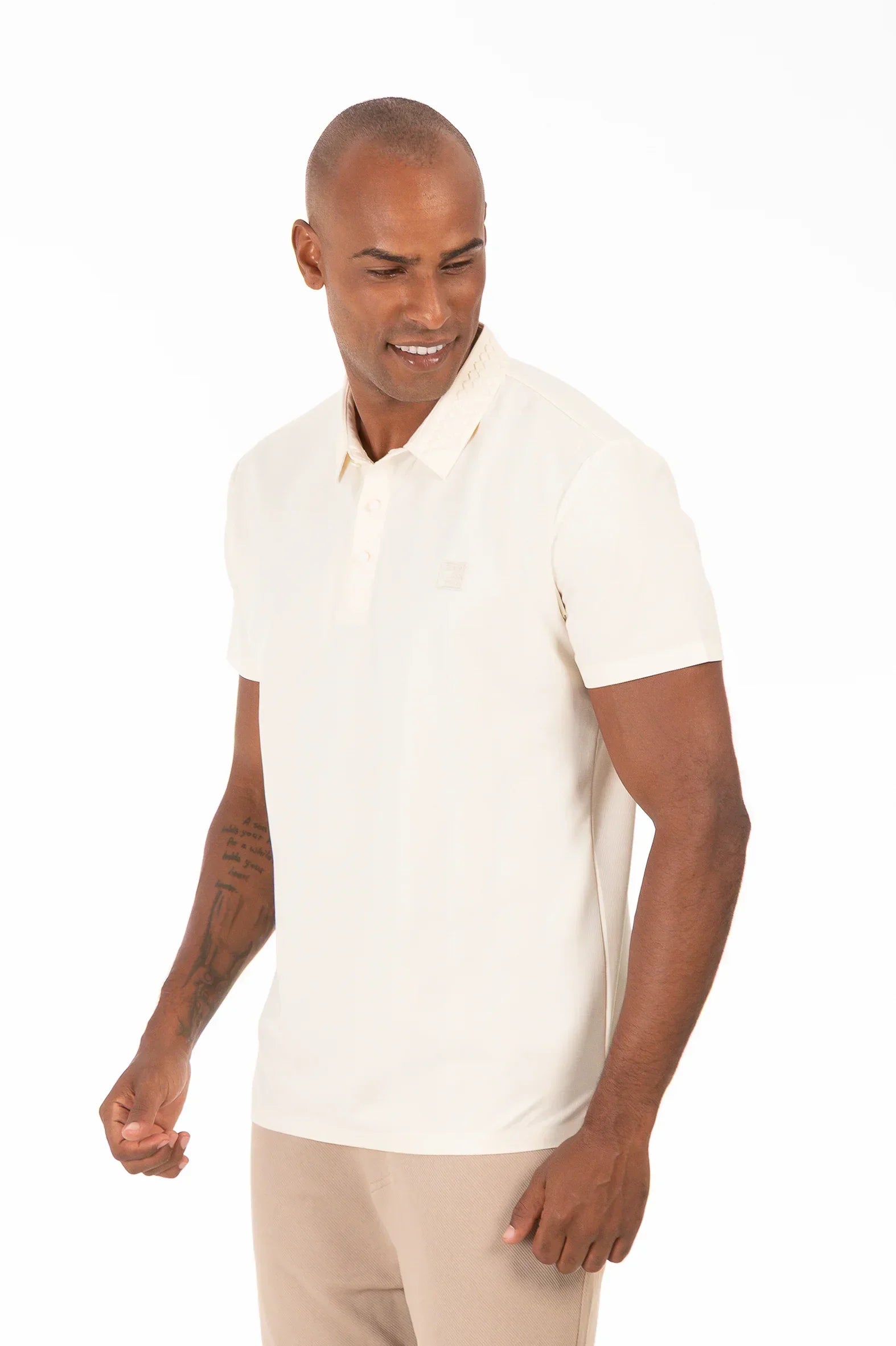 Polera Polo Poliamida Rockway Beige - Gangster