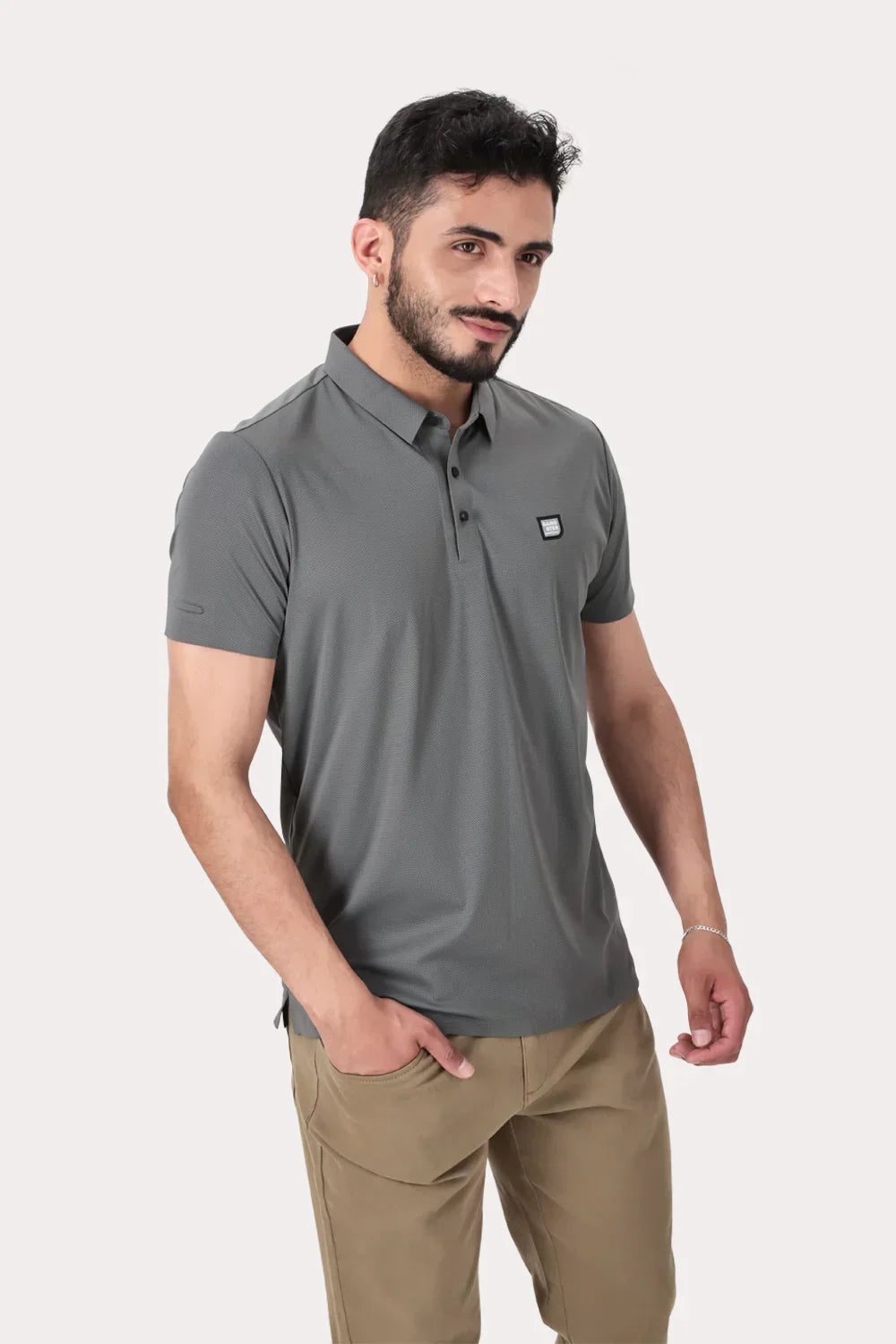 Polera Polo Poliamida Seneca Gris - Gangster