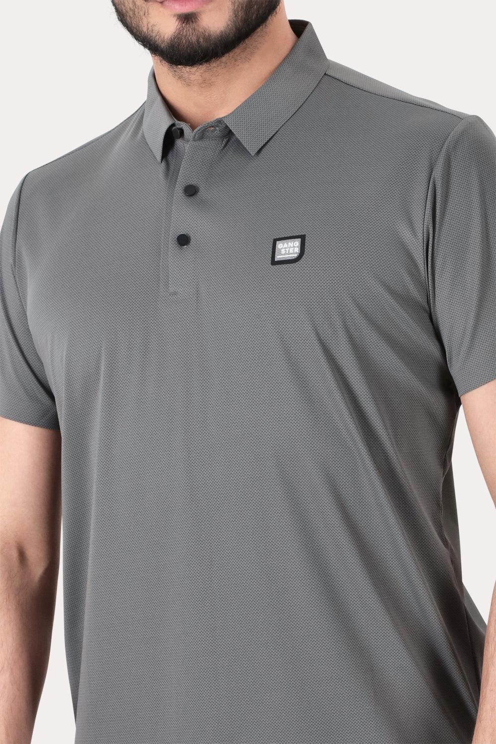 Polera Polo Poliamida Seneca Gris - Gangster