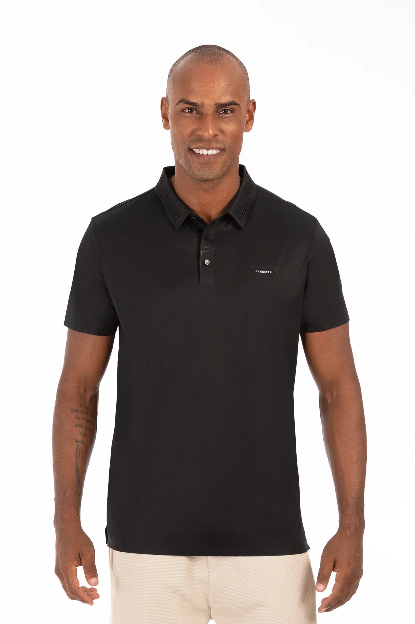 Polera Polo Poliamida Columbia Negro