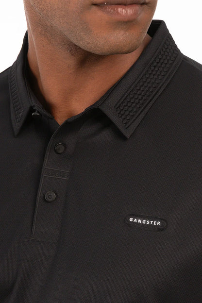 Polera Polo Poliamida Columbia Negro