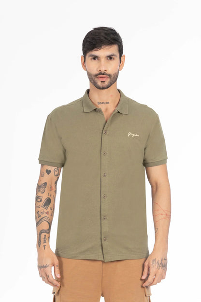 Camisa Camisa Textura California Verde