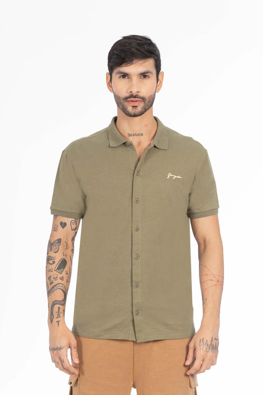 Camisa Camisa Textura California Verde